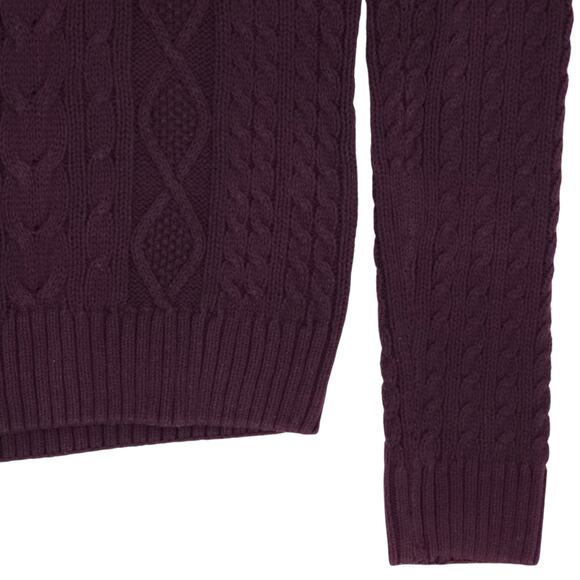 Jeanne Pierre Sweater Womens Medium Cable Knit Pullover V Neck Warm Cozy Layer - Picture 5 of 11